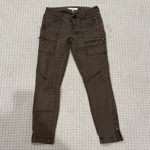 Joie Park Skinny Pants Jeans in Dark Green/Army Size 24 with stains